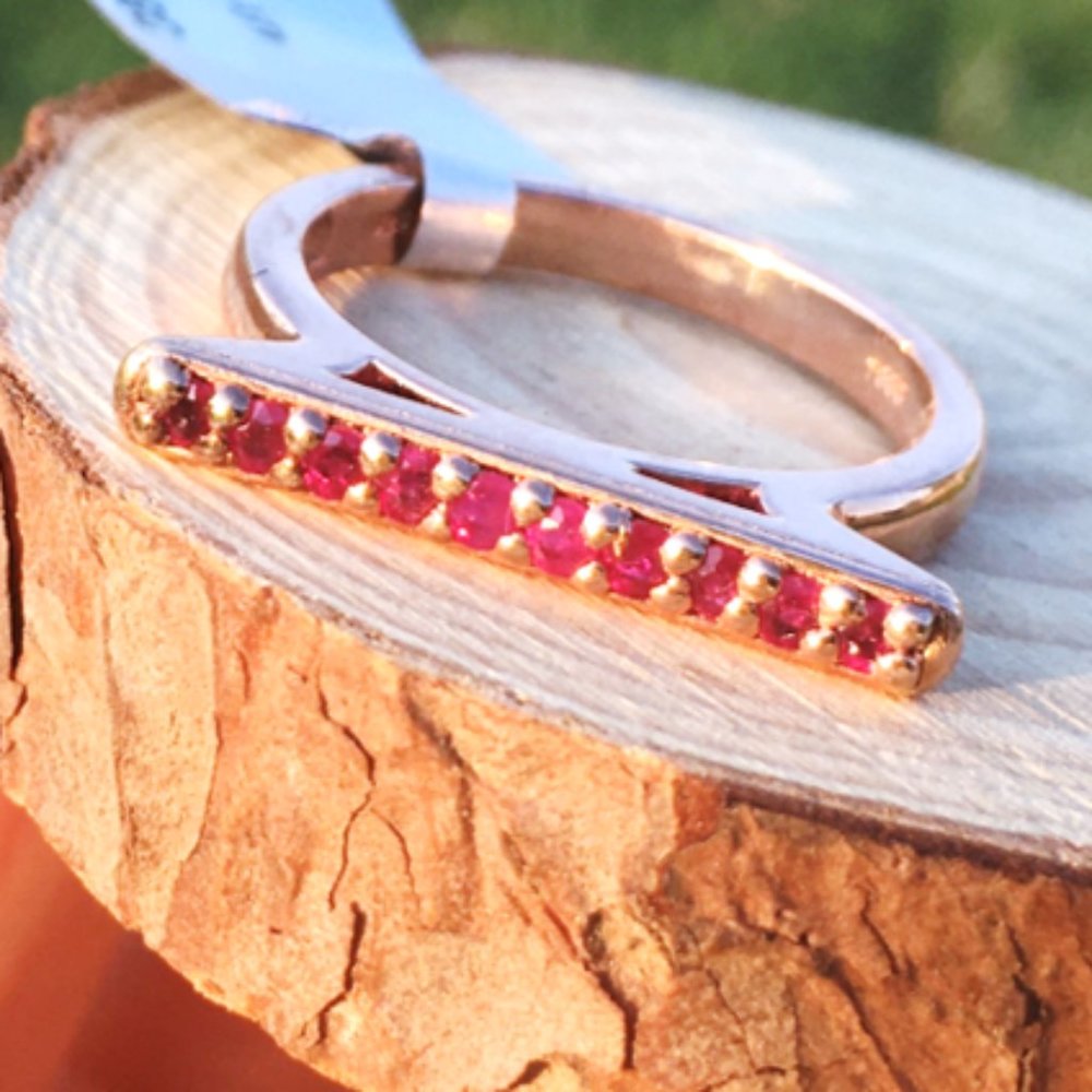 Natural Ruby Ring Rose Gold Vermeil Bridge Design Limited Edition Thailand Gems - Picture 9 of 15
